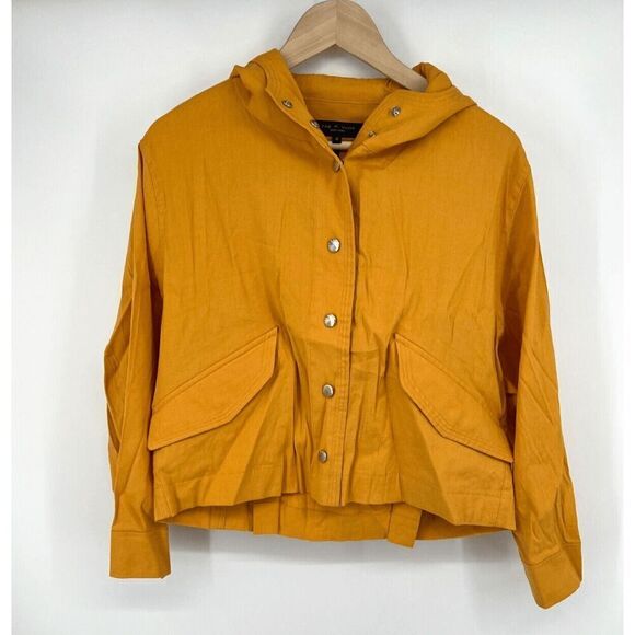 Rag and Bone Hannah Crop Coat Jacket Sunflower Yellow Size XS Oversized Snap - Picture 1 of 3